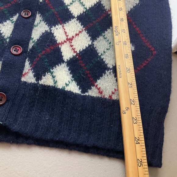 Fine Design Med Scotland Sweater Vest Navy Blue Argyle Shetland Wool Preppy - Picture 9 of 10